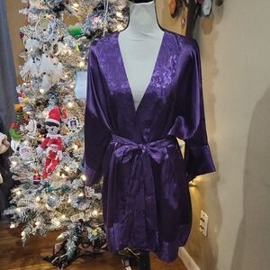 Victoria's Secret Deep Purple Satin Robe